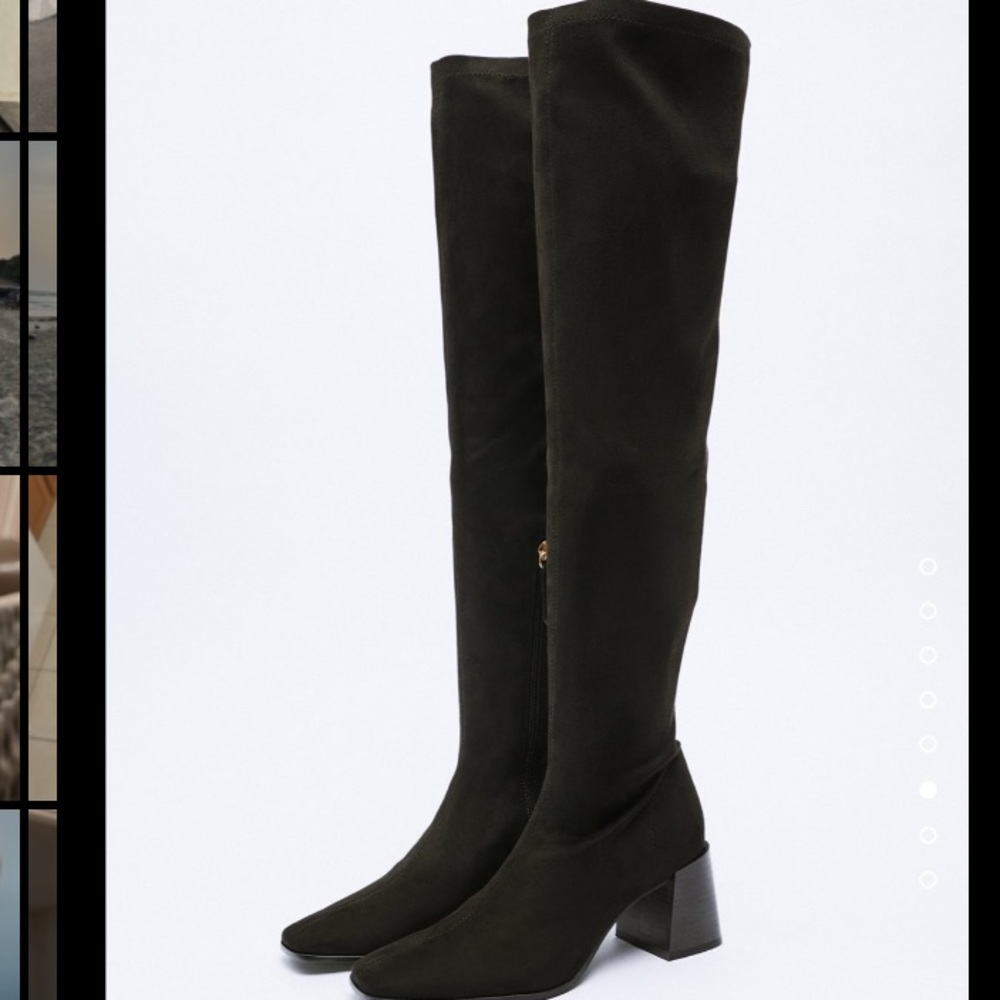 NWT Zara heeled over the knee black boots - Picture 4 of 7